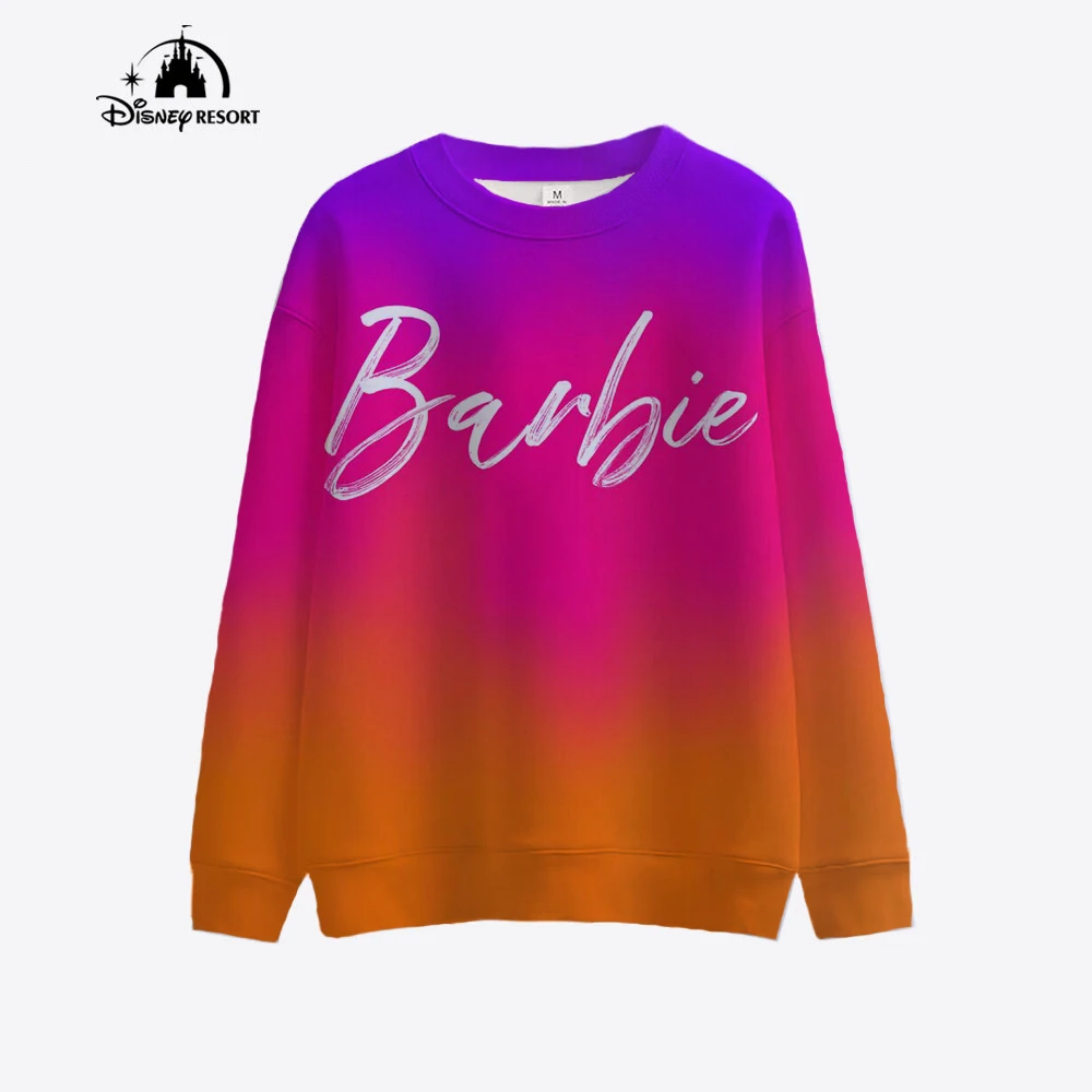 2024 Women\'s New Sweatshirt Sweatshirt Pullover Barbie Cartoon Spring and Autumn Casual Loose Printed Round Neck Top Gift