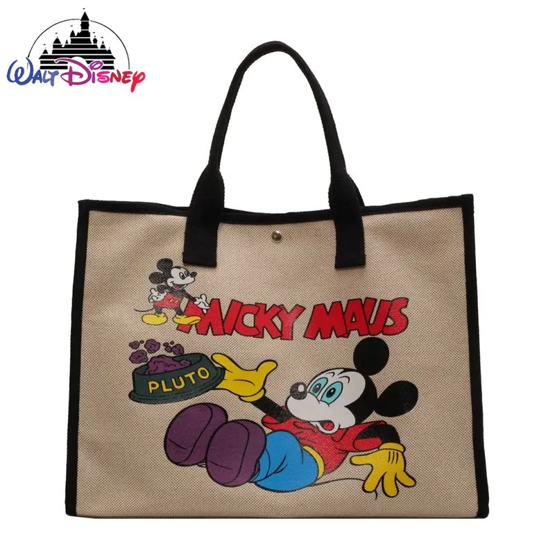 Disney Mickey New Women's Handbag Luxury Brand Women's Shoulder Bag Cartoon Women's Bag Large Capacity Fashion Casual Tote Bag