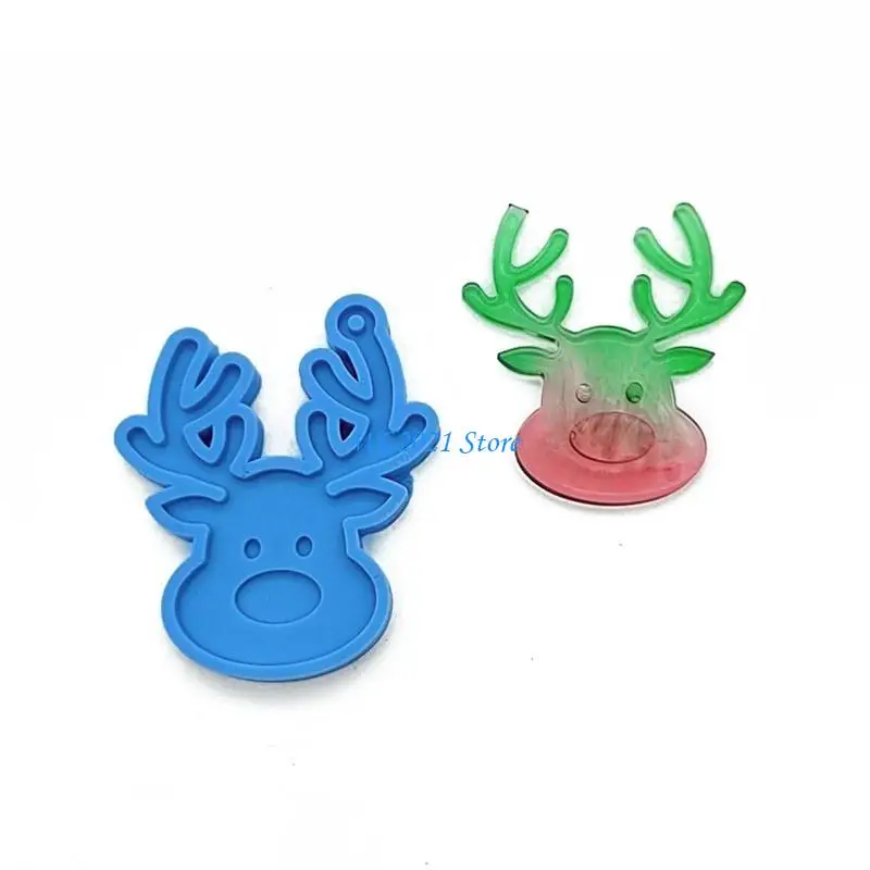 

G5GC Diy Crystal Drop Mold Deer for Head Small Antlers House Number Pendant Jewe