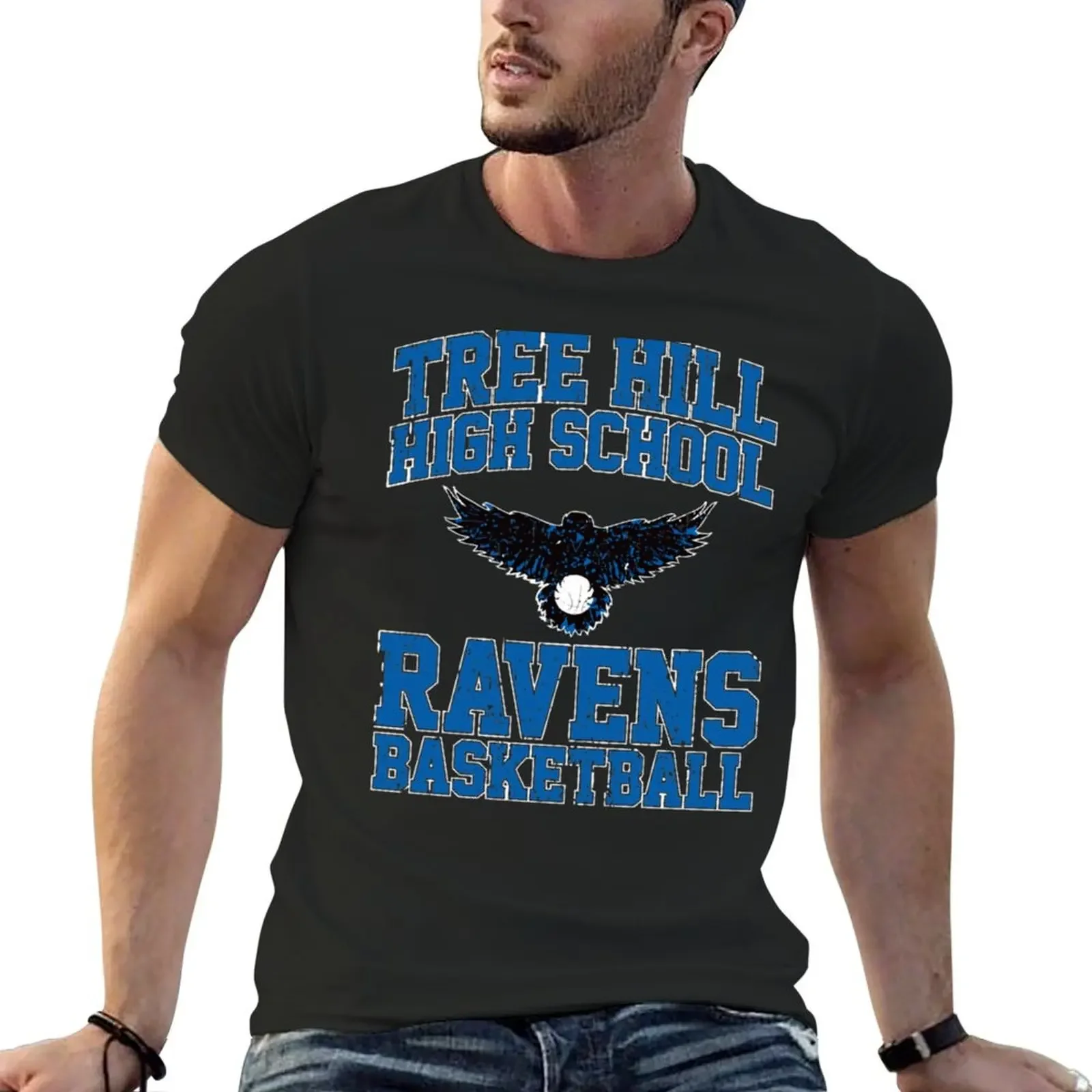 Tree Hill High School Ravens Basketball T-Shirt graphic tee shirt summer tops shirts men