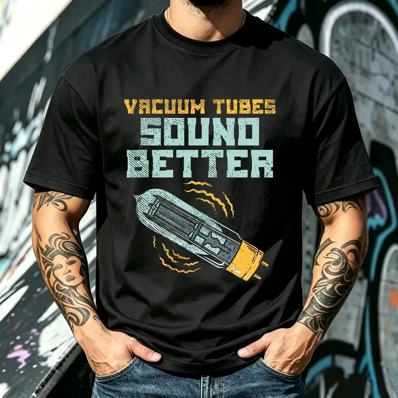 washed T Shirt New Limited Tubes Sound Better Guitar Amplifier Guitarists Valve vintage Washed homme Casual
