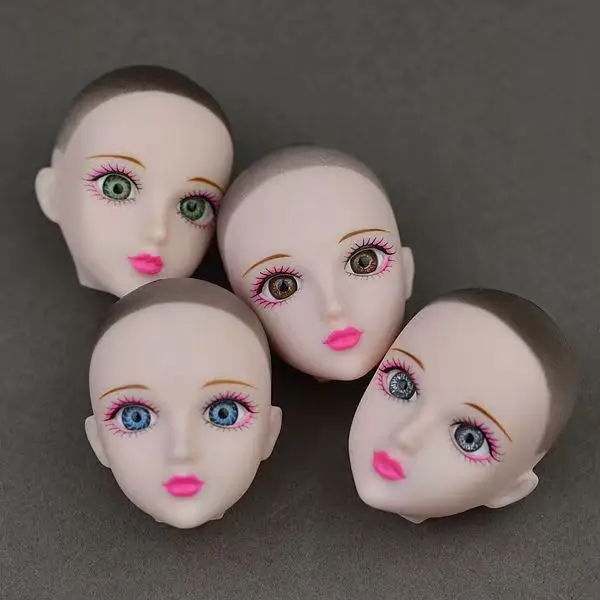 New Soft Practice Makeup Doll Heads Original 3D Green Blue Eye For 30cm 11.5" Doll Heads For 1/6 BJD Doll Practicing Makeup Head