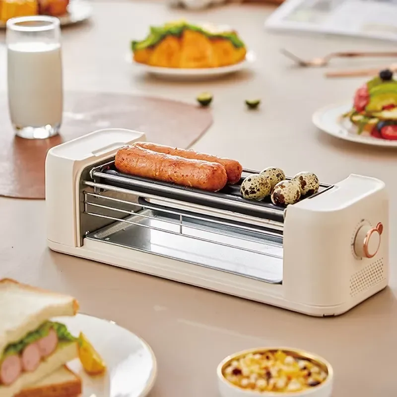 500W Home Electric Sausage Machine Barbecue Multi-function Hot Dog Skewers Smokeless Barbecue Grill Non-sticky Barbecue