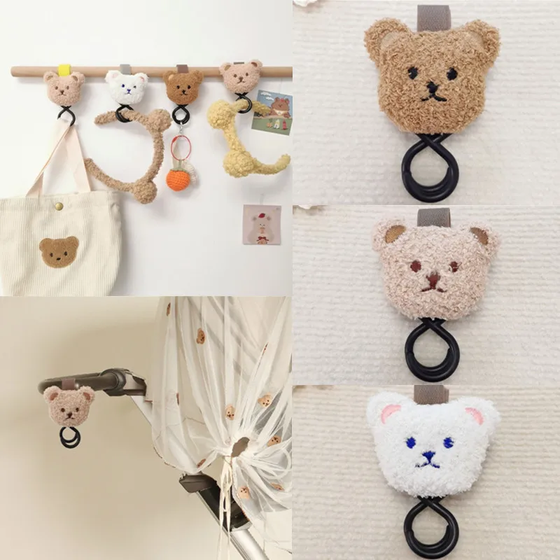 Gancho para cochecito de bebé, oso de peluche, bolsas de mamá, soporte para colgar silla de ruedas, Clip para carrito, organizador, accesorios para cochecito