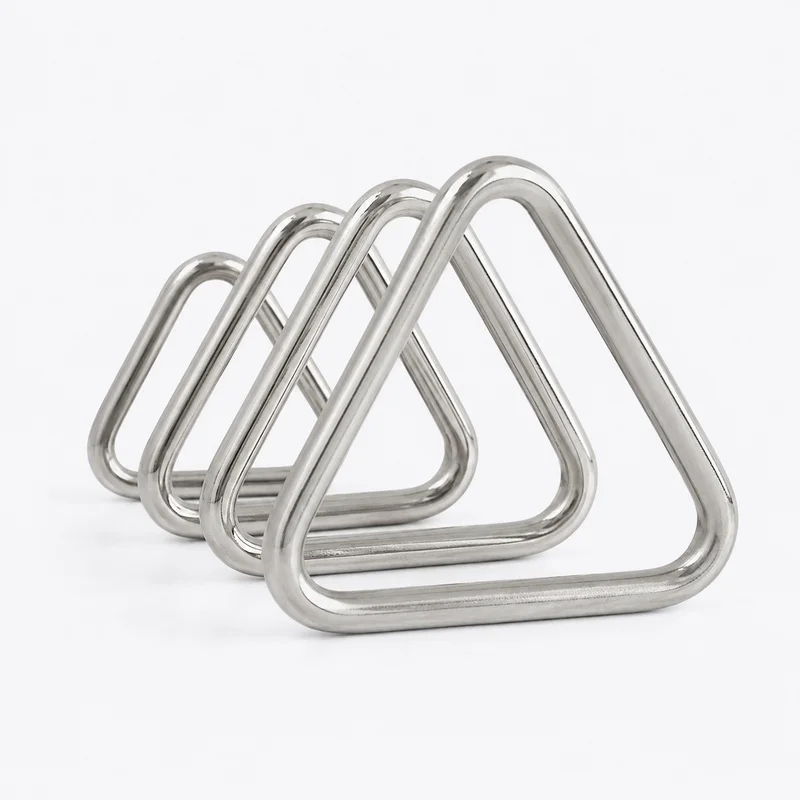 10Pcs 3-5x15-50mm 304 Stainless Steel Triangle Ring Buckle for Dog Harness Leash Webbing Bag Strap Junction Connector Hardware