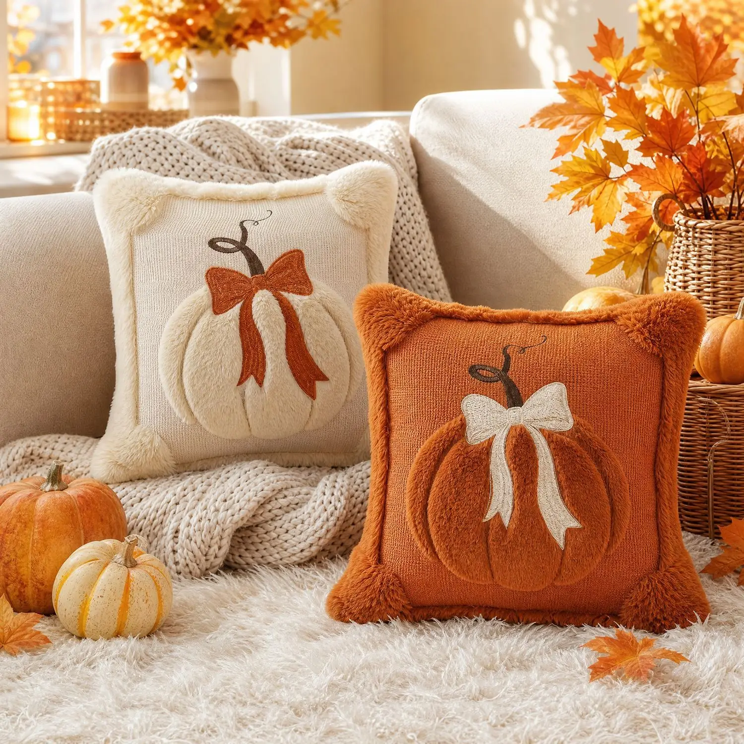 Sofa cover Pumpkin Pillow Pillow Cushion cover Decorative Thanksgiving Halloween Decorations autumn 45x45 cushion cover home dec
