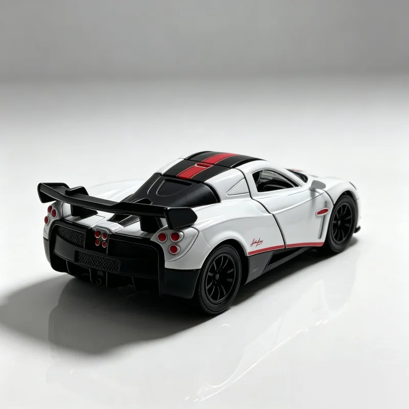 Alloy die-cast supercar model toy, pull-back simulation sports car with openable doors, 1:32 scale multi-colored collectible veh view 2