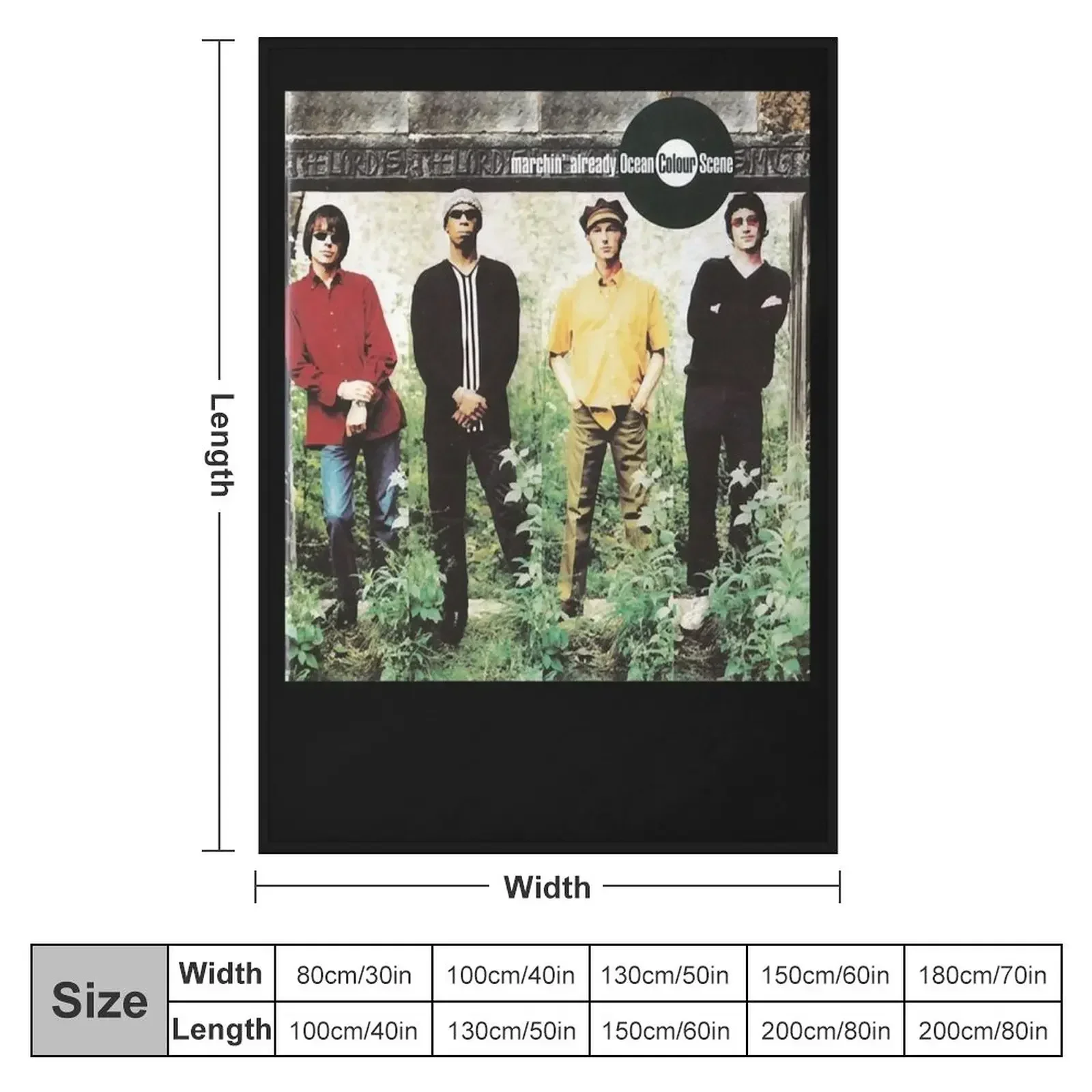 Ocean Colour Scene Marchin&x27; Already Classic T-Shirt.png Throw Blanket Decoratives Fashion Sofas Soft Blankets