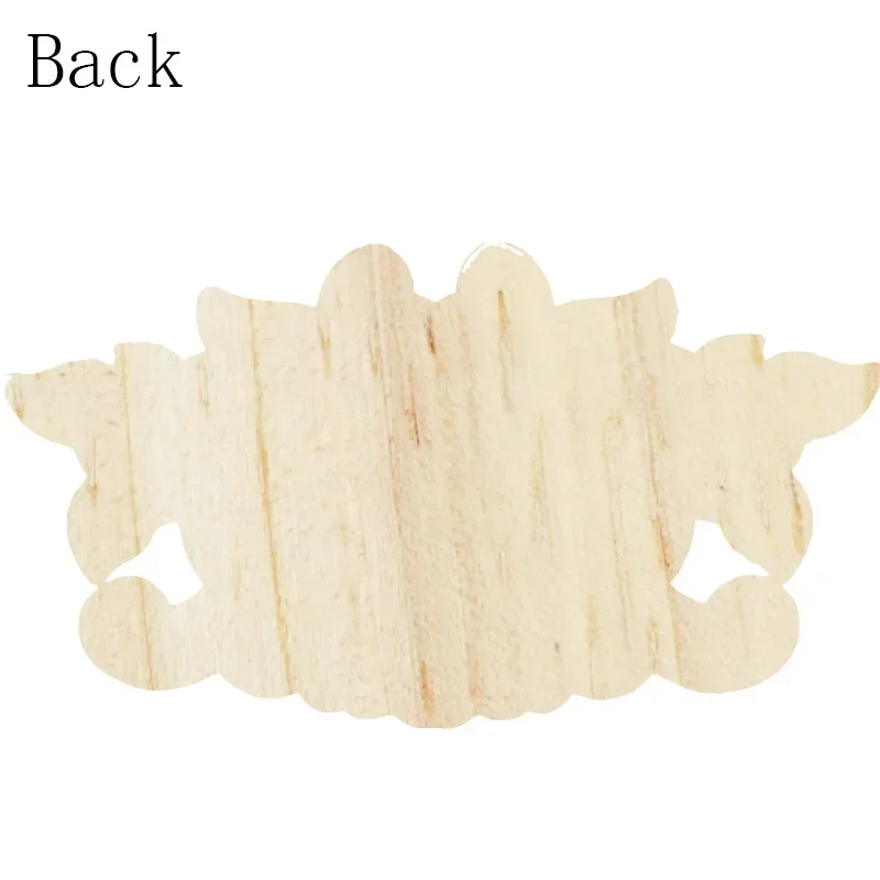 1PC 15cm Chinese Carving Wood Appliques for Furniture Cabinet Unpainted Wooden Mouldings Decal Vintage Home Decor Decorative