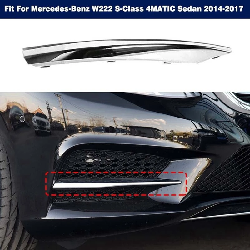 Fog Lamp Chrome Trim Front Bumper Grille Trim For Mercedes Benz S Class W222 S400L S500L 4MATIC 2228852321 2228852421