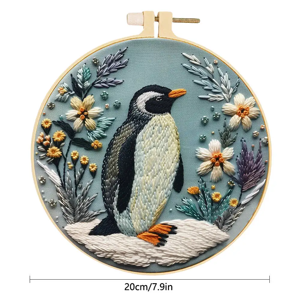 1pc DIY Embroidery Supplies Animal Sewing Hobby Butterfly Bird Bee Cat Needlework Starter Kit For Beginners Craft Unique Gift