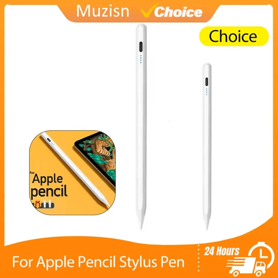 

Стилус для Apple Pencil для Apple iPad 2018-2024, планшет, сенсорная ручка, чувствительность наклона, отклонение ладони, для iPad 10/9/8/7/6 поколения