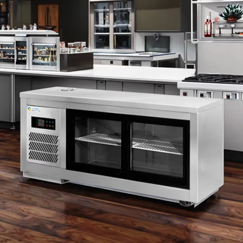 Wall Mounted Glass Door Undercounter Freezer Hanging Meat Refrigerator for Commercial Restaurant Kitchen