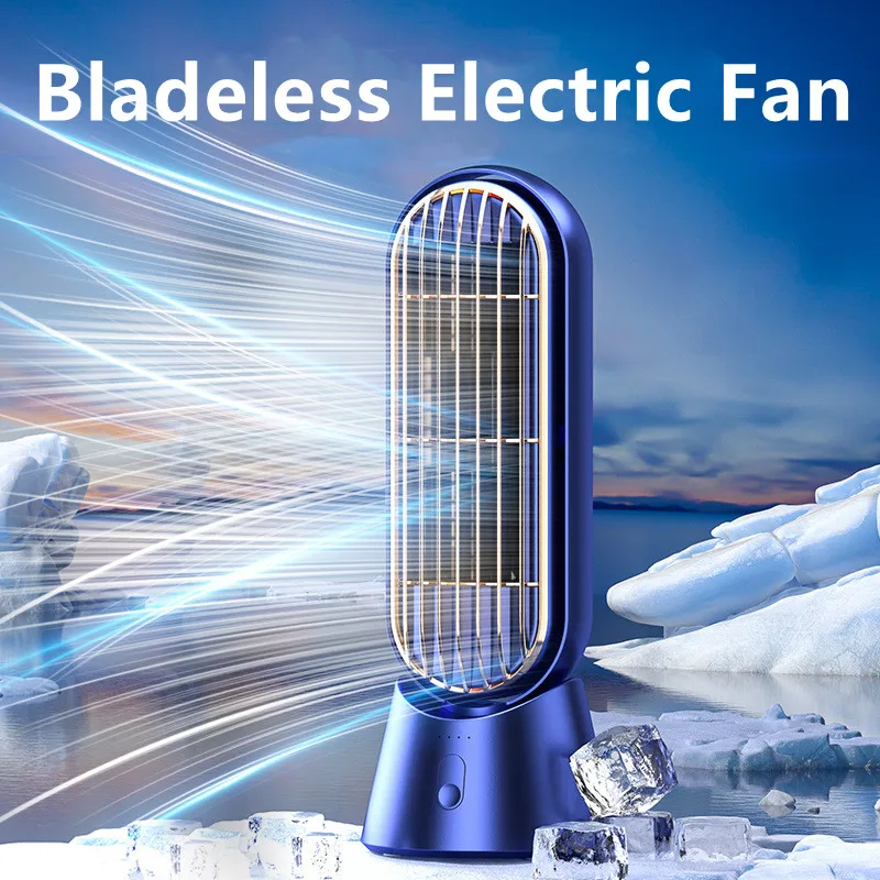 

Household Desk Turbo Bladeless Electric Fan USB Rechargeable 4000mAh Battery Silent Mini Portable Air Cooling Fan 3-speed Wind