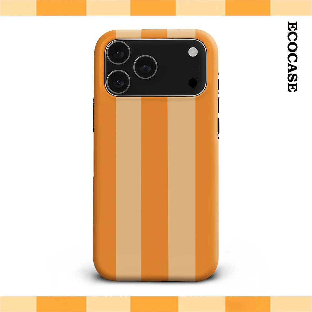 Orange gestreifte Einfachheit IPhone 17 Must-Haves Handyhülle für IPhone 17 16 15 14 13 12 11 Pro Max Plus Doppelschichtige Rückseite