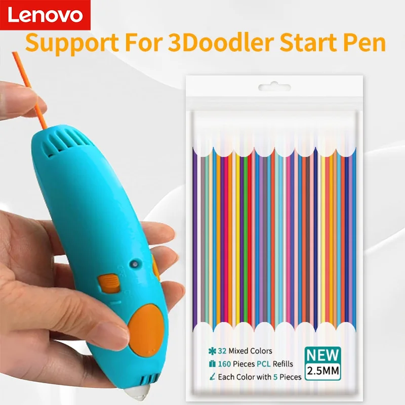 

Lenovo 110/160/250PCS 3D Pen Filament Refills Compatible with 3Doodler Start 2.5mm 3D Printer Doodler Pen Refill Packs for Kids
