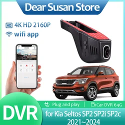 4K Car Video DVR for Kia Seltos SP2 SP2i SP2c 2021~2024 Driving Recorder Front Dash Camera Night Vision Monitor Part Accessories