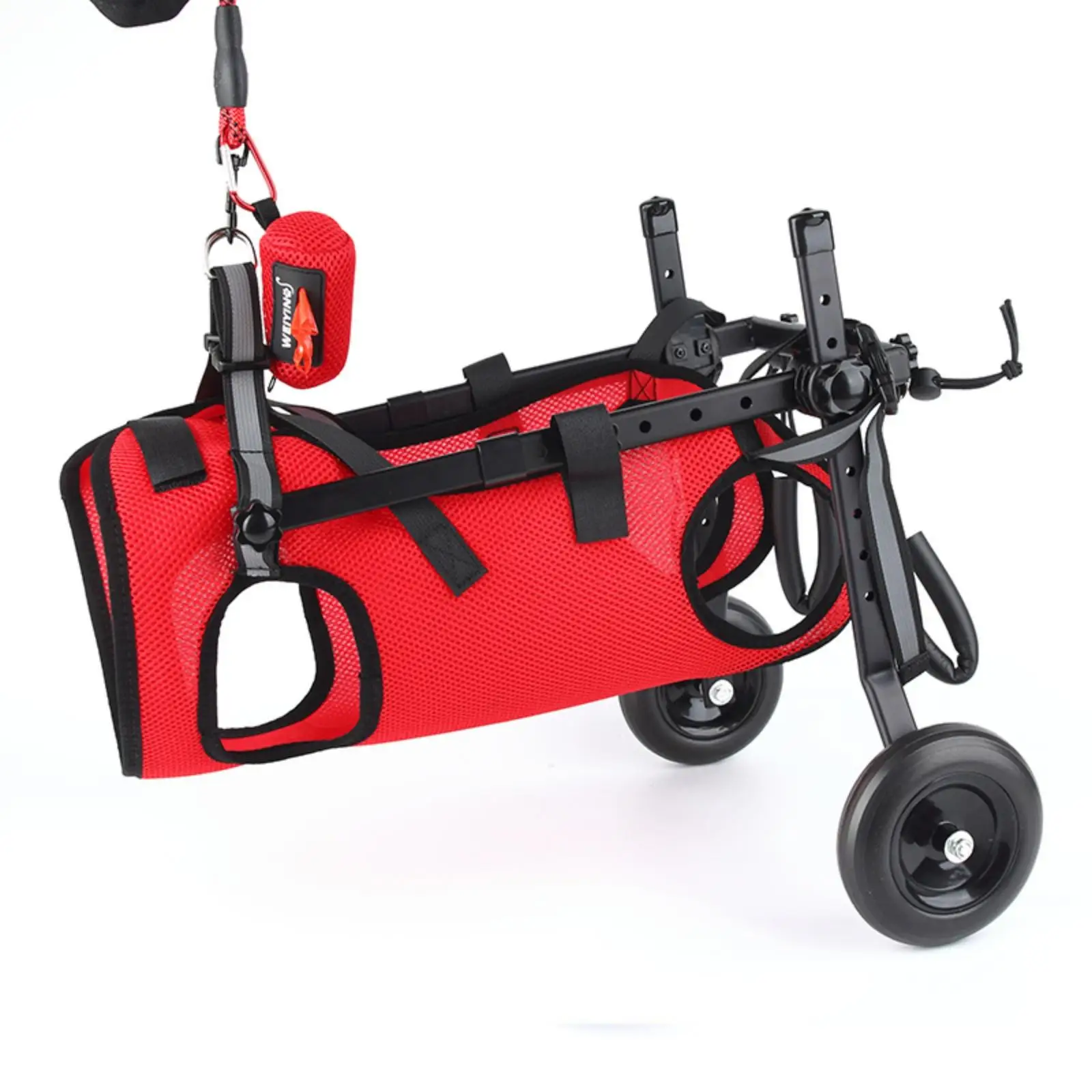 Small Dog Walking Assistance Cart Adjustable Aluminum Frame Mobility Aid for Hind Leg Support and Rehabilitation