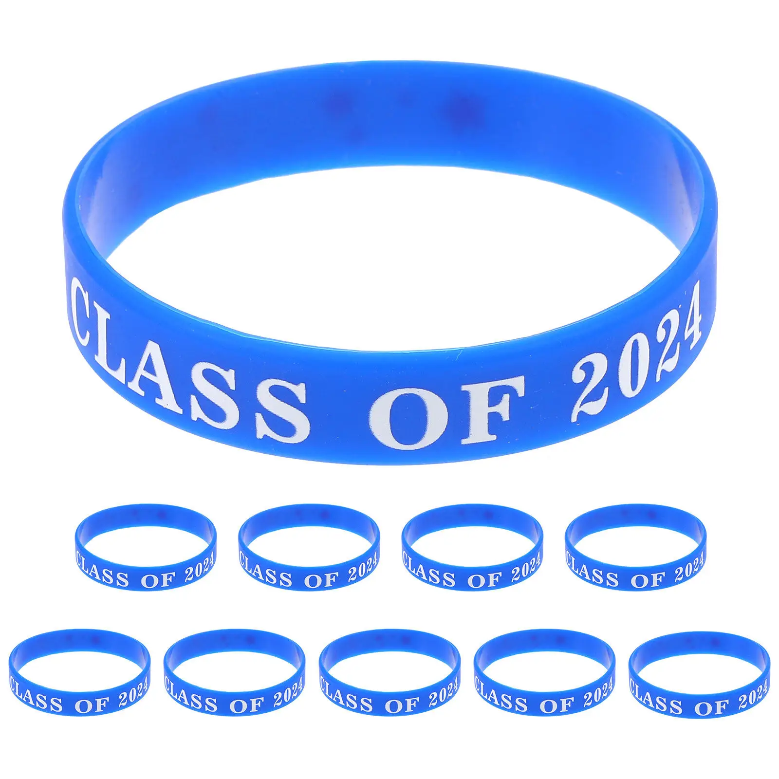 

10 шт. персонализированных силиконовых браслетов для выпускников, регулируемые легкие браслеты, подарки для школьных вечеринок, силиконовые браслеты