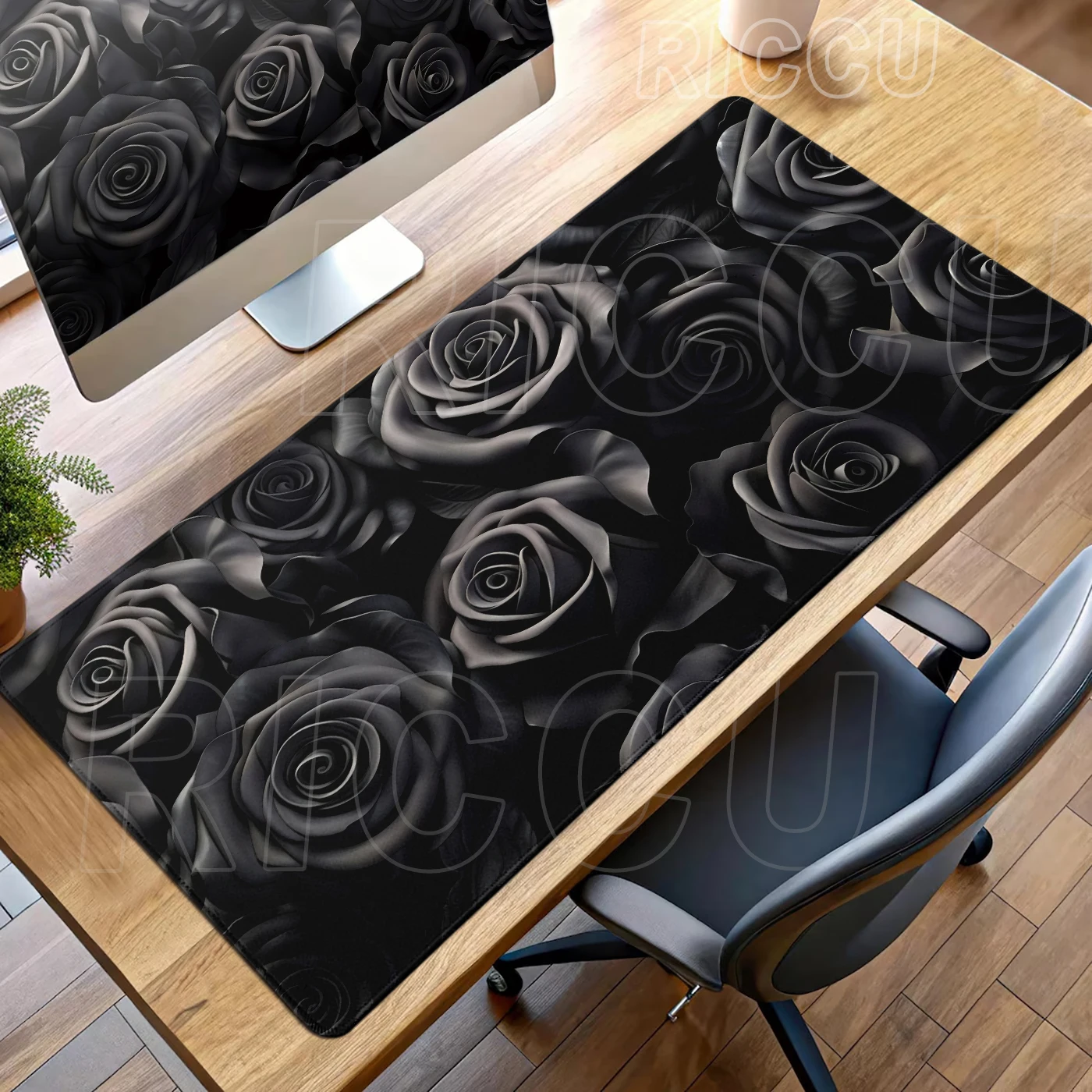 

Mouse Pad Laptop Office Accessories Flower Aesthetics Mousepad Black Roses Keyboard Pad Gaming PC Desk Decort Mouse Mat Carpet