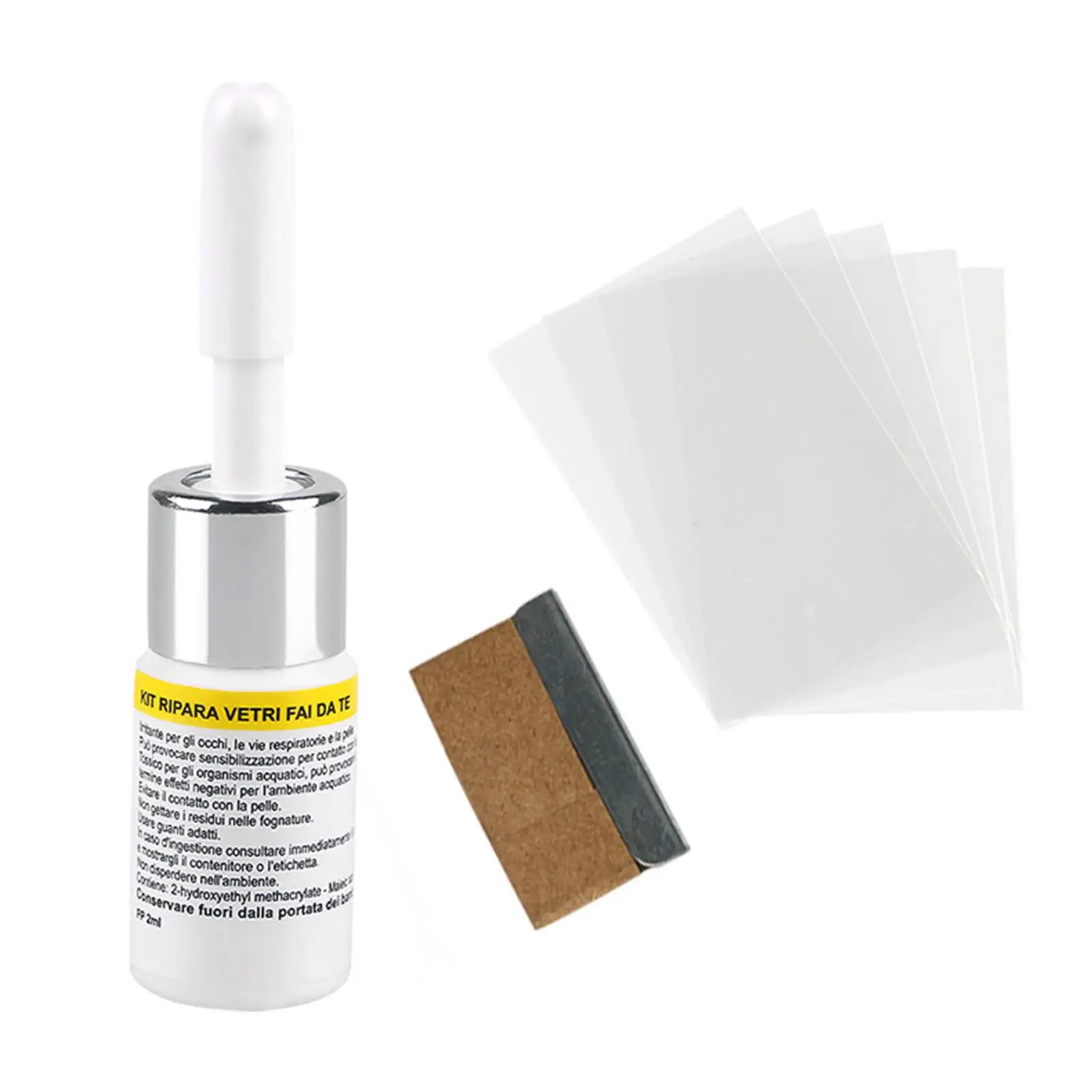 Car Windshield Crack Repair Tool DIY Auto Glass Windscreen Repair Fluid With 5pcs Curing Film 1pc Repair For Chips Cracks S6A1