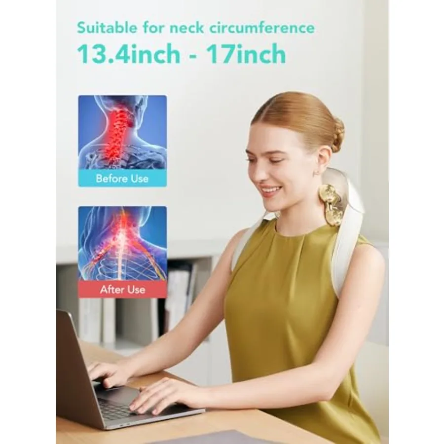 مدلك الرقبة لتخفيف الآلام مدلك شياتسو للرقبة والكتف مع تصميم مرن للحرارة للاسترخاء وإعادة العضلات
