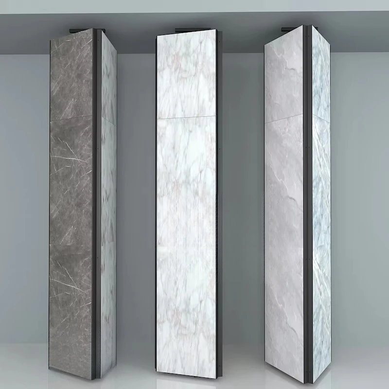 

Rotating tile display rack ceiling floor sintered stone display rack marble quartz granite sample display stand