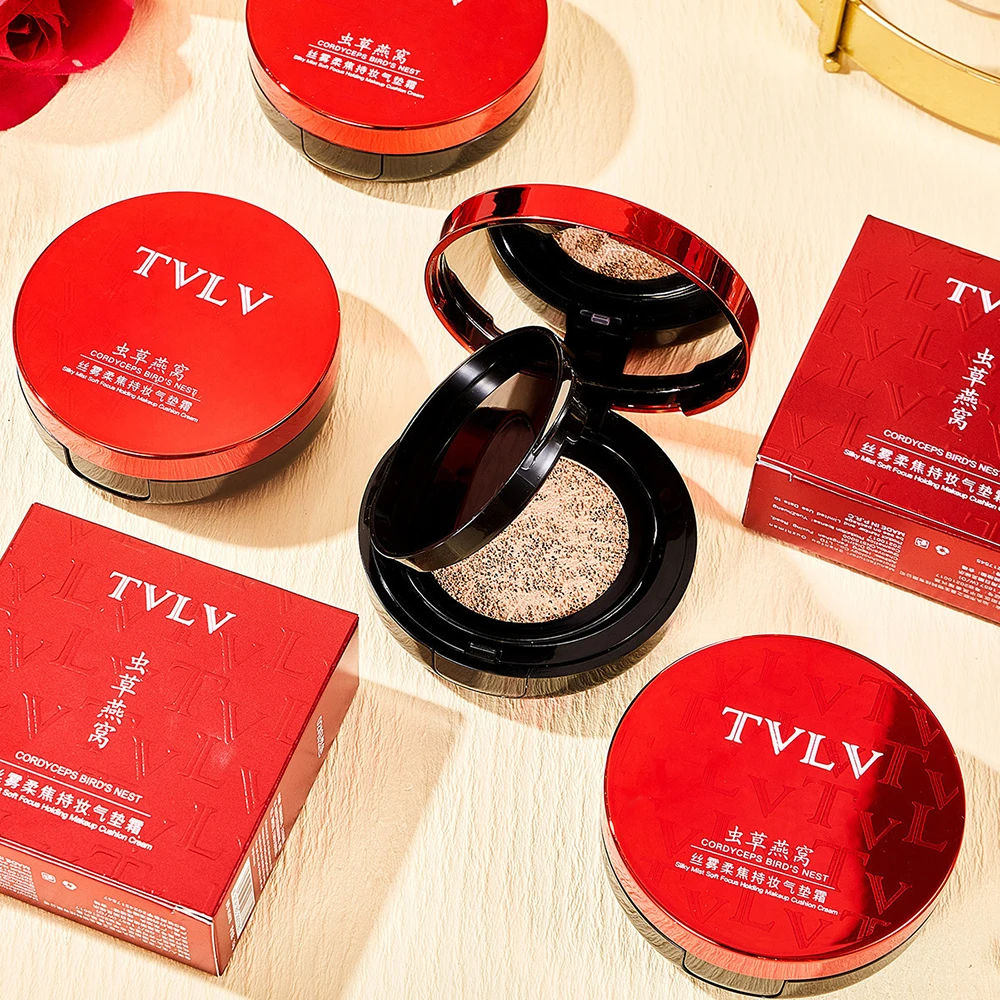 동충하초 버드네스트 실크 미스트 소프트 포커스 메이크업 에어 쿠션 크림 페이셜 컨실러 비비 크림 메이크업 화장품 파운데이션 리퀴드