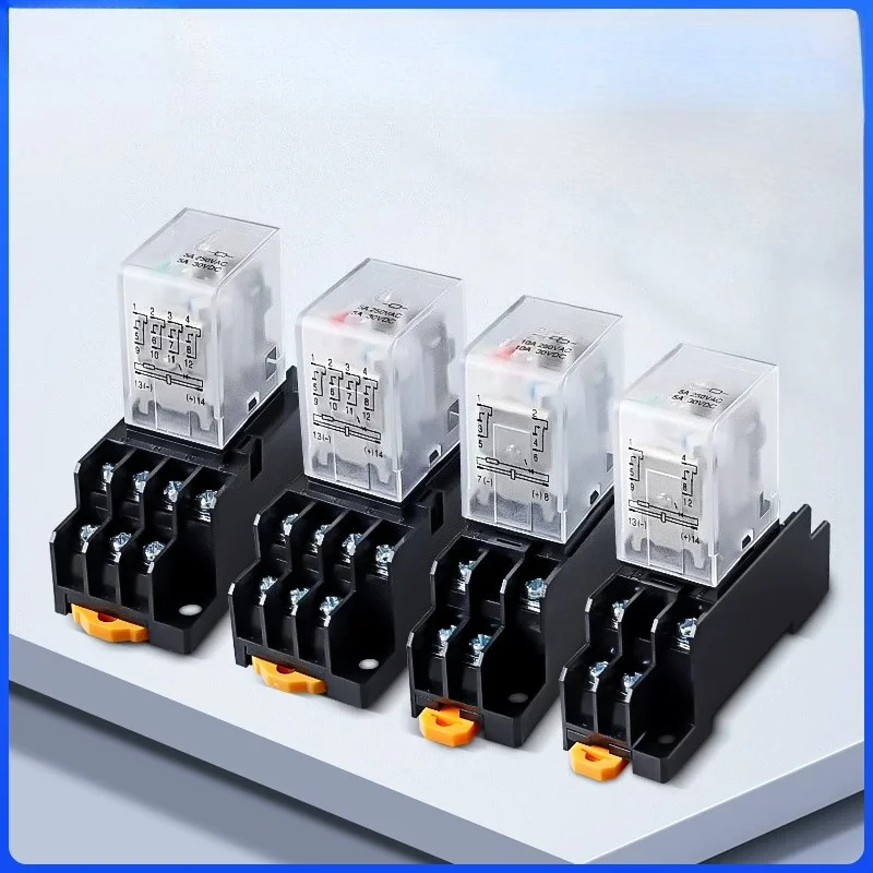 Intermediate Electromagnetic Relay HH52P HH54P JQX‑13F HH64P 8Pin 14Pin DC12V DC24V AC24V AC110V AC220V