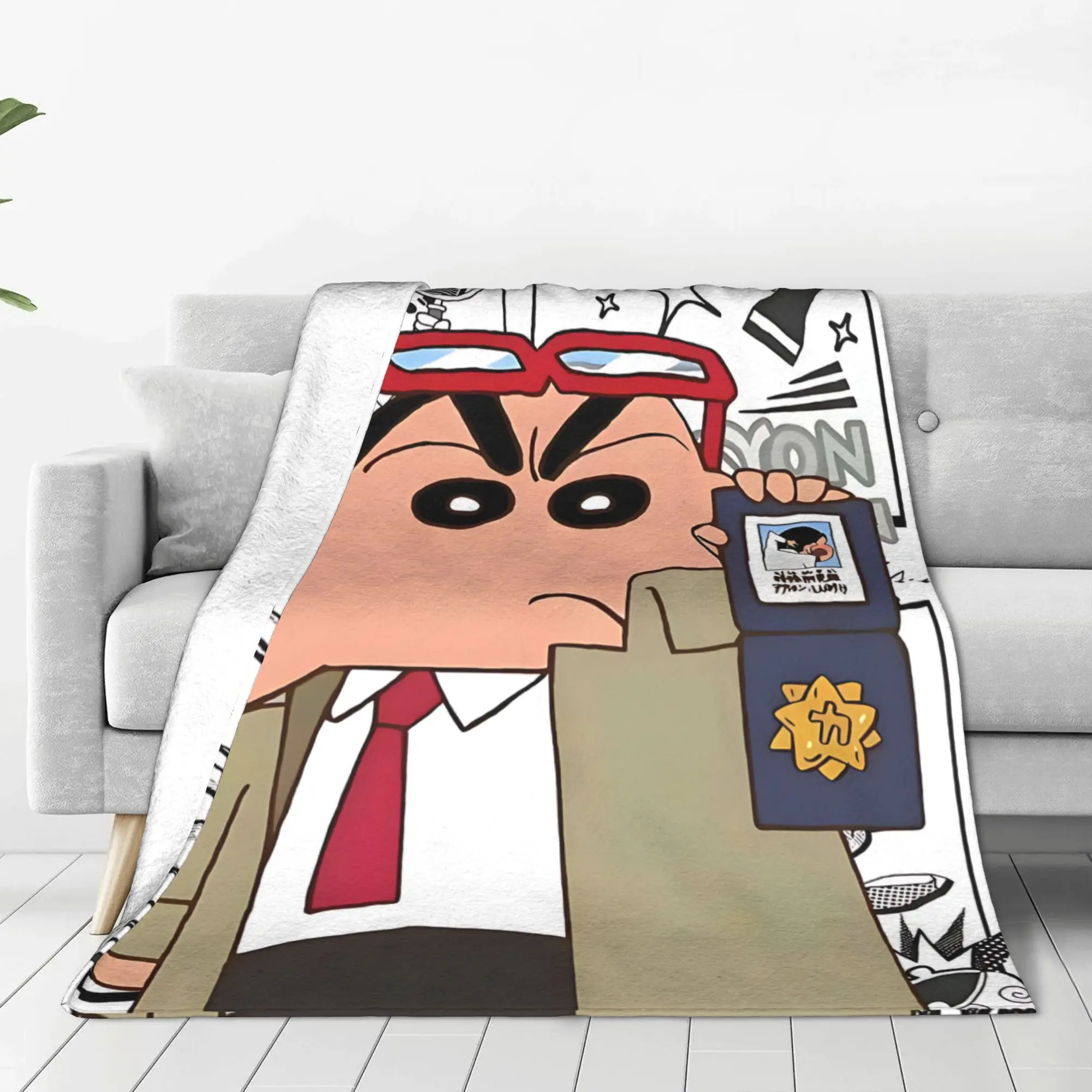 1PC home Cutecore Room Decor Crayon S Shin chan Blanket Throw Blanket  Novelty Warm Blanket All Season