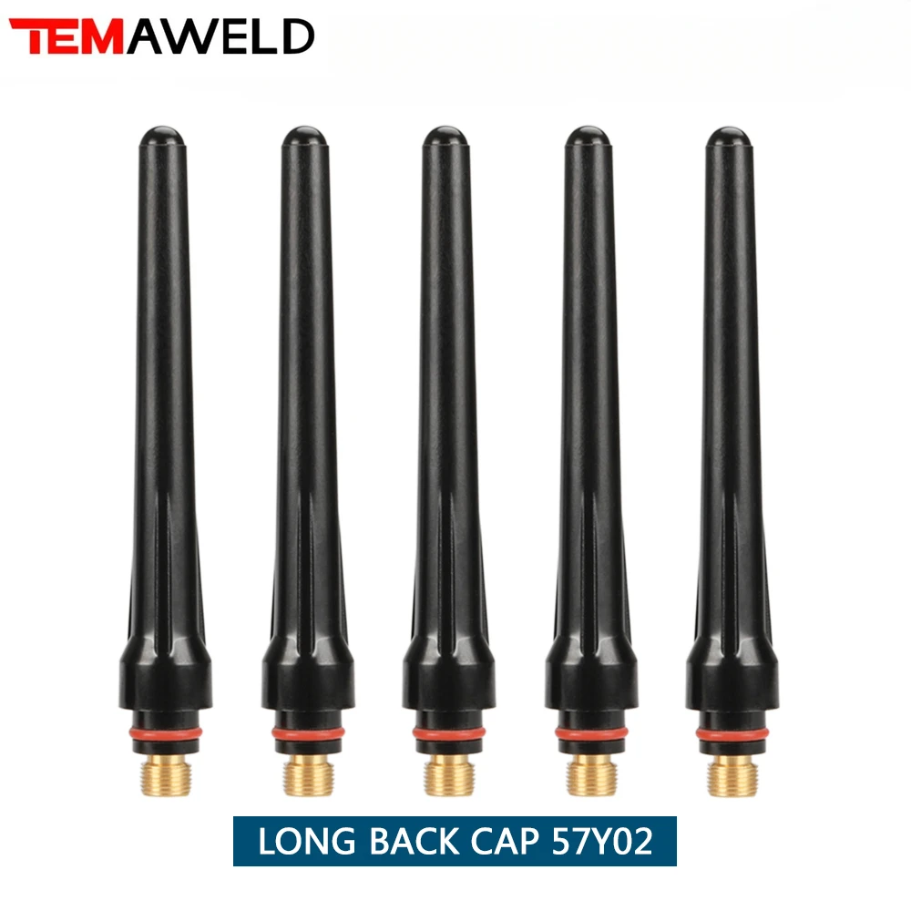 

TEMWELL 5PCS Back Caps 57Y04 Short / 57Y03 Medium / 57Y02 Long For DB PTA SR WP 17 18 26 TIG Welding Torch Wholesale