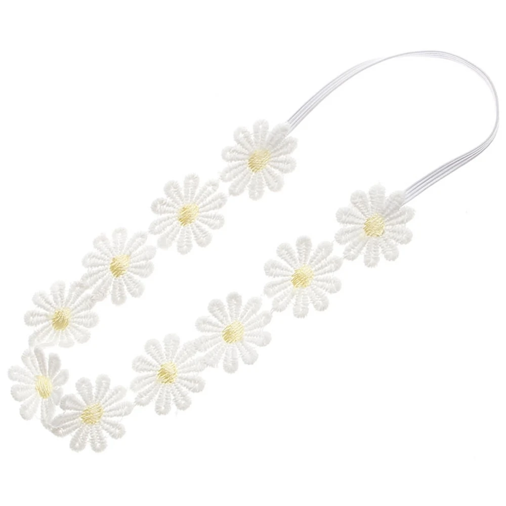 2pcs/lot Baby Daisies Flowers Headbands Infant Kids Girls Floral Bow Hairband Headwear Photography Props Accessories