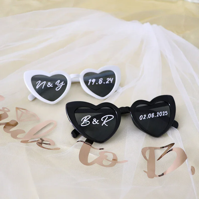 Personalised Text Wedding White Sunglasses Christmas Date Initials Party favors Birthday Holiday DIY Decorations Sunglasses