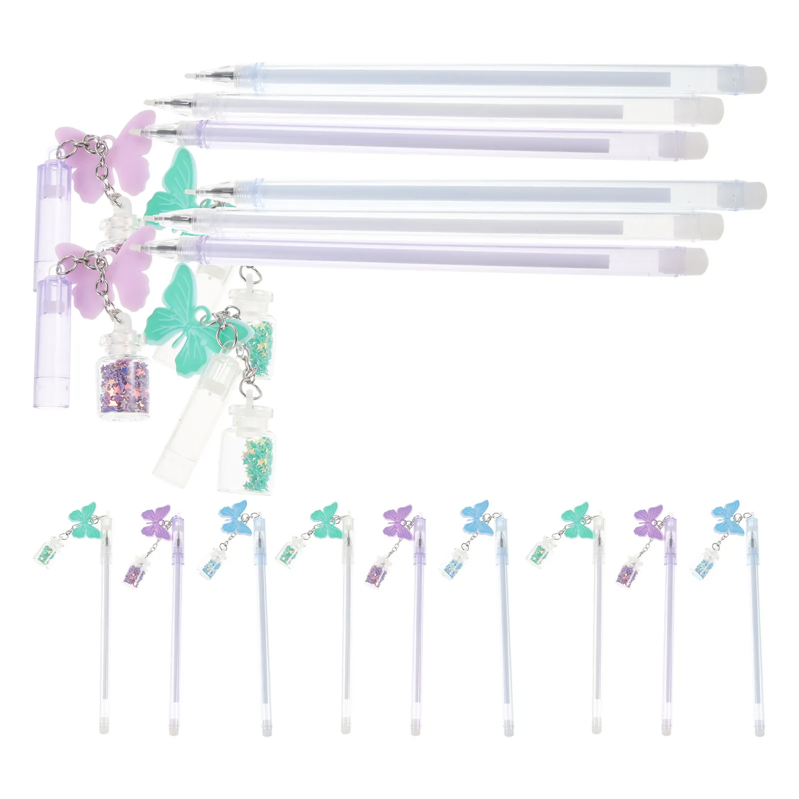

Набор из 15 гелевых ручек с подвесками-бабочками, чернила на водной основе, плавное письмо, для школы, офиса, ведения дневников, рисования, творчества, учебы студентов