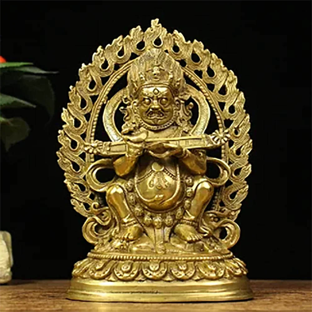 Bronze two-armed Mahakala Buddha statue esoteric Tibetan Daheitian God of Wealth Guardian Dharma like home worship Buddha statue