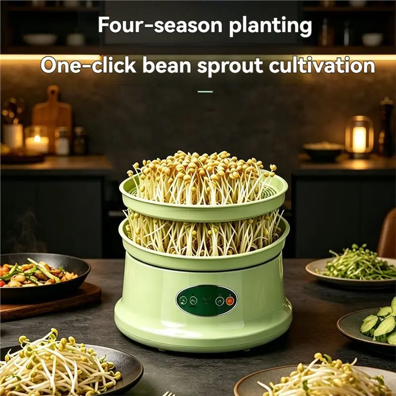 EYFL-Intelligent Automatic Bean Sprouts Machine 2-Layer Large Capacity Seeds Growing Kit Seedling Germination System Maker