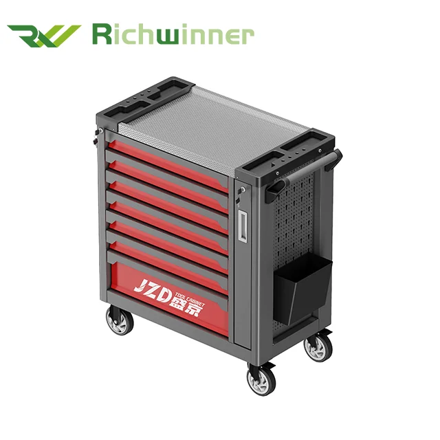 Premium Steel Tool Cart with Side Pull Drawers Included Garage Workshop Organizer Rolling Cabinet Mechanic Storage Chest Pro