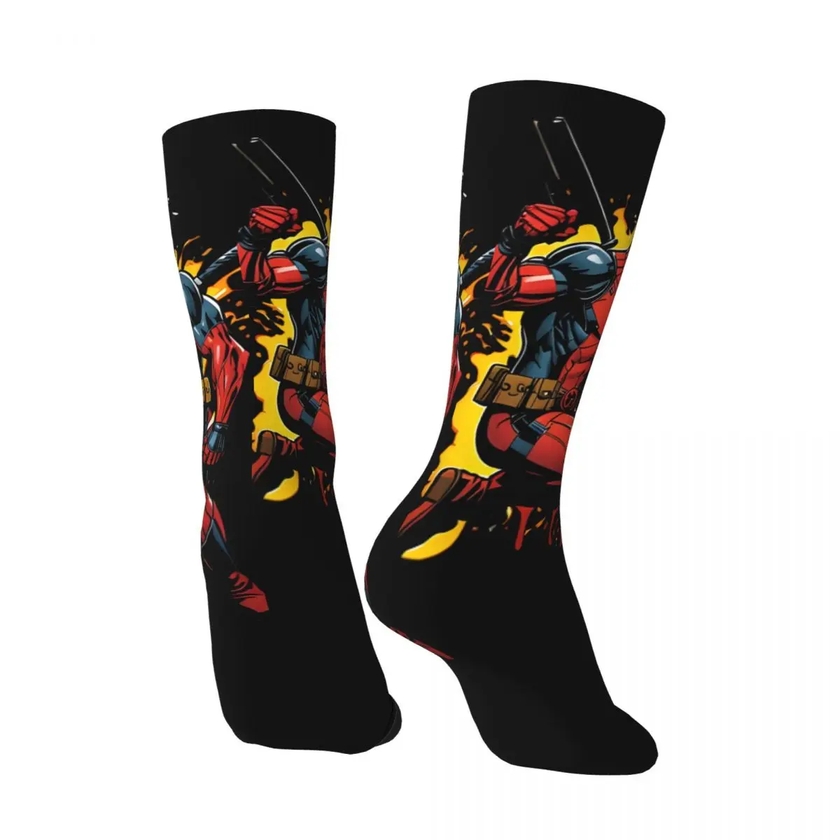 Hip Hop Retro Popular Movies Crazy Men's compression Socks Unisex Deadpool & Wolverine Harajuku Pattern Printed Funny Novelty