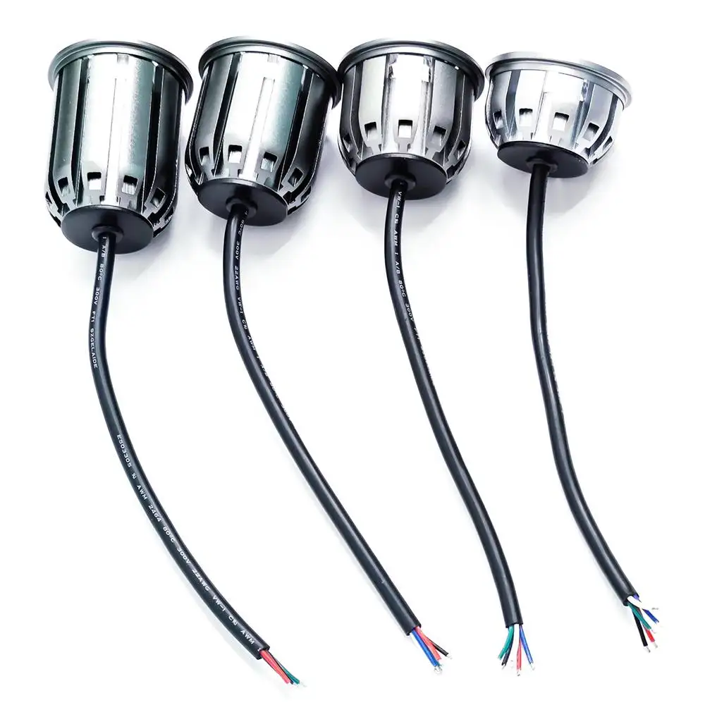 DC12V/24V 30 درجة 5 أسلاك PWM RGBW(3000K) لا IC LED Spotlight D50mm للاستخدام الداخلي (VCC+، R-، G-، B-W-)