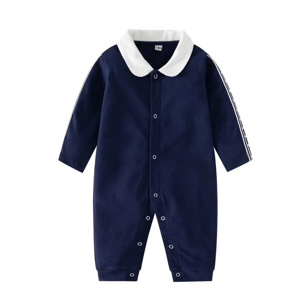 Romper de algodão de manga comprida para recém-nascidos, roupas infantis luxuosas, carta de colchão, menino e menina, 3-24m, novo, primavera