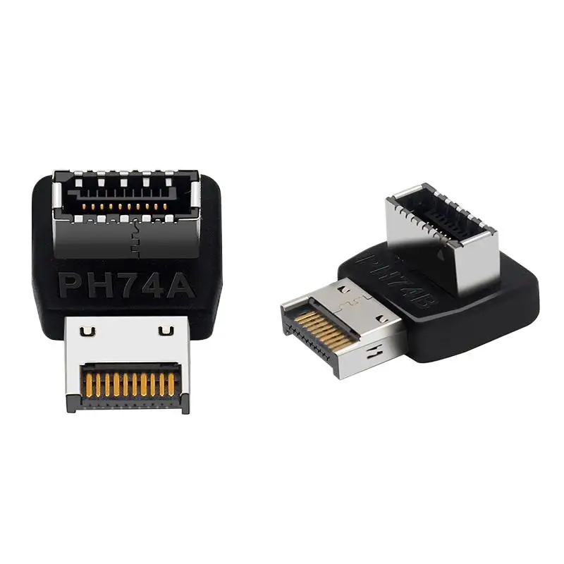 【Y】USB 3.1 Type-E 90 Degree Adapter Front Type-C Header Connector Expansion Cable Adapter Connector For PC Motherboard Plug