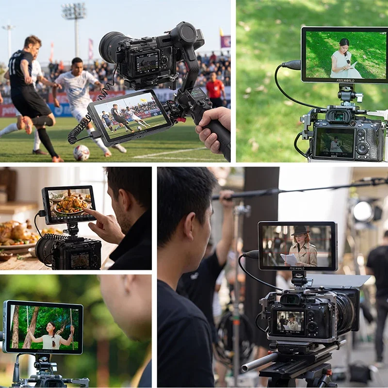 FEELWORLD P7XL 7 Inch Camera Field Monitor 1500nit 10-bit IPS Built-in Battery 4K HDMI 2.0 On-Camera Monitor for Video Shooting