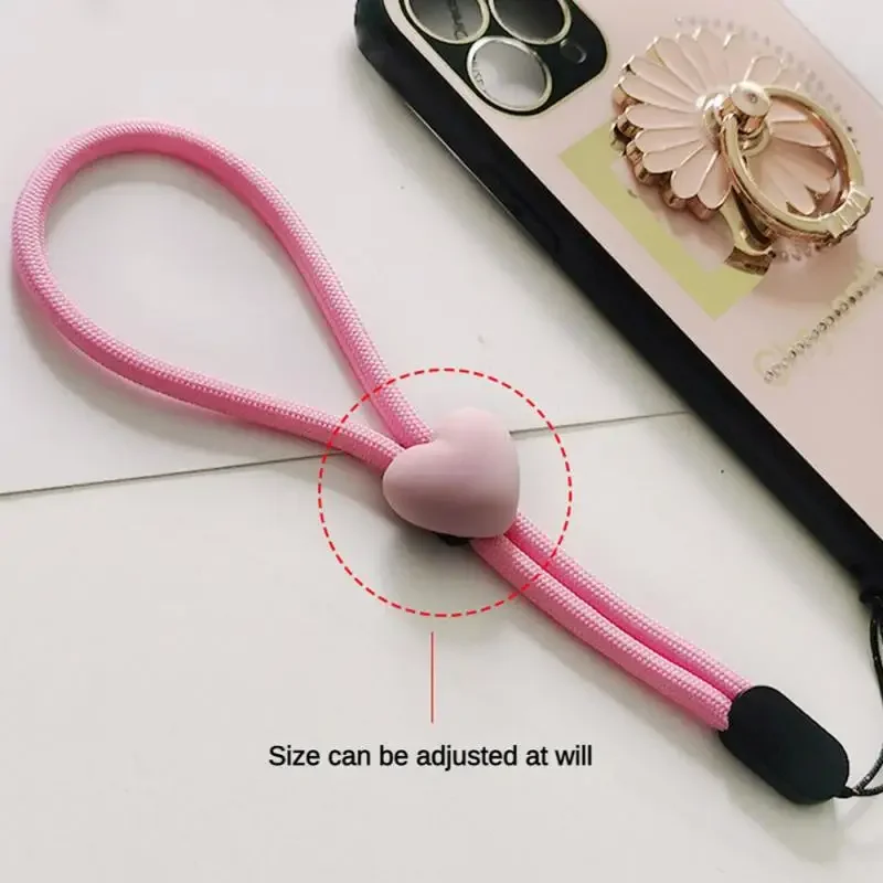 Creative Mobile Phone Lanyard Short Wrist Type Peach Heart Resin Mobile Accessories Phone Lanyard Ring Strip For