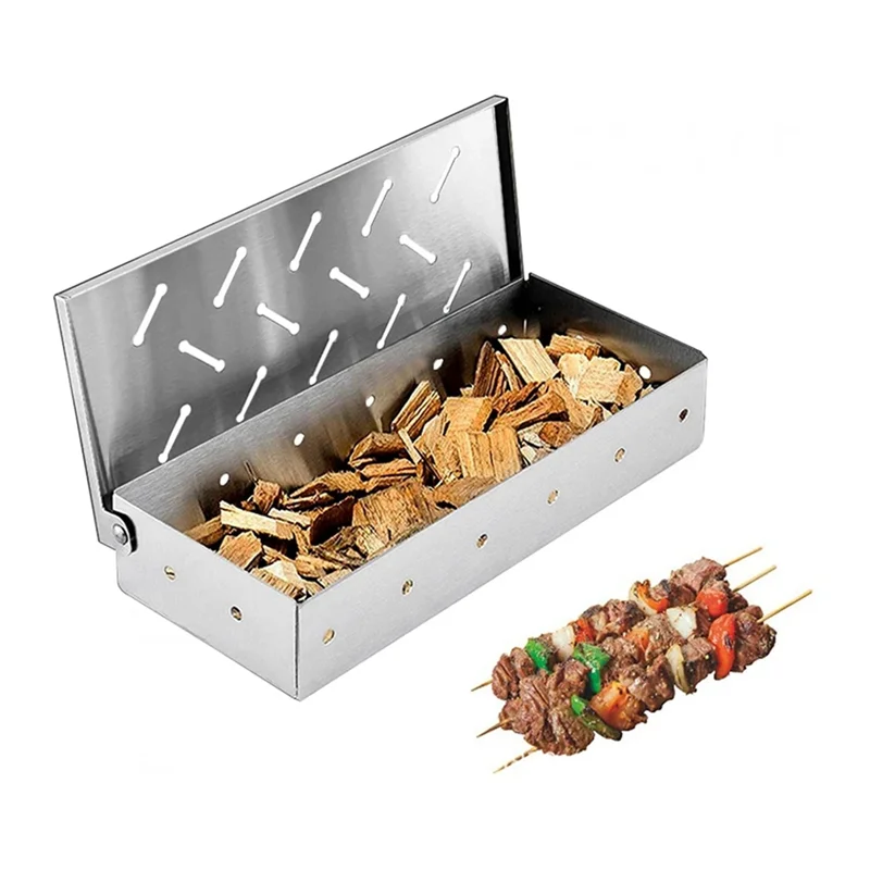 ABHS-caja ahumadora para barbacoa, caja para ahumar, virutas de madera para interior y exterior, parrilla de barbacoa de Gas de carbón, sabor de humo infundido de carne