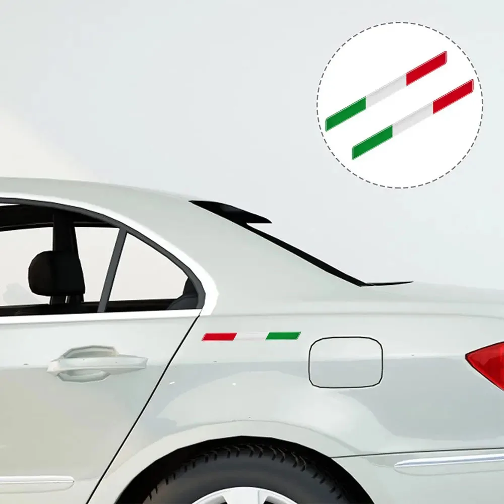 2x Italian Tricolor Flag Epoxy Decorative Sticker 3D Motorcycle Tank Decals Stickers Case Strong Stickiness Unerisal Car Decals image 4