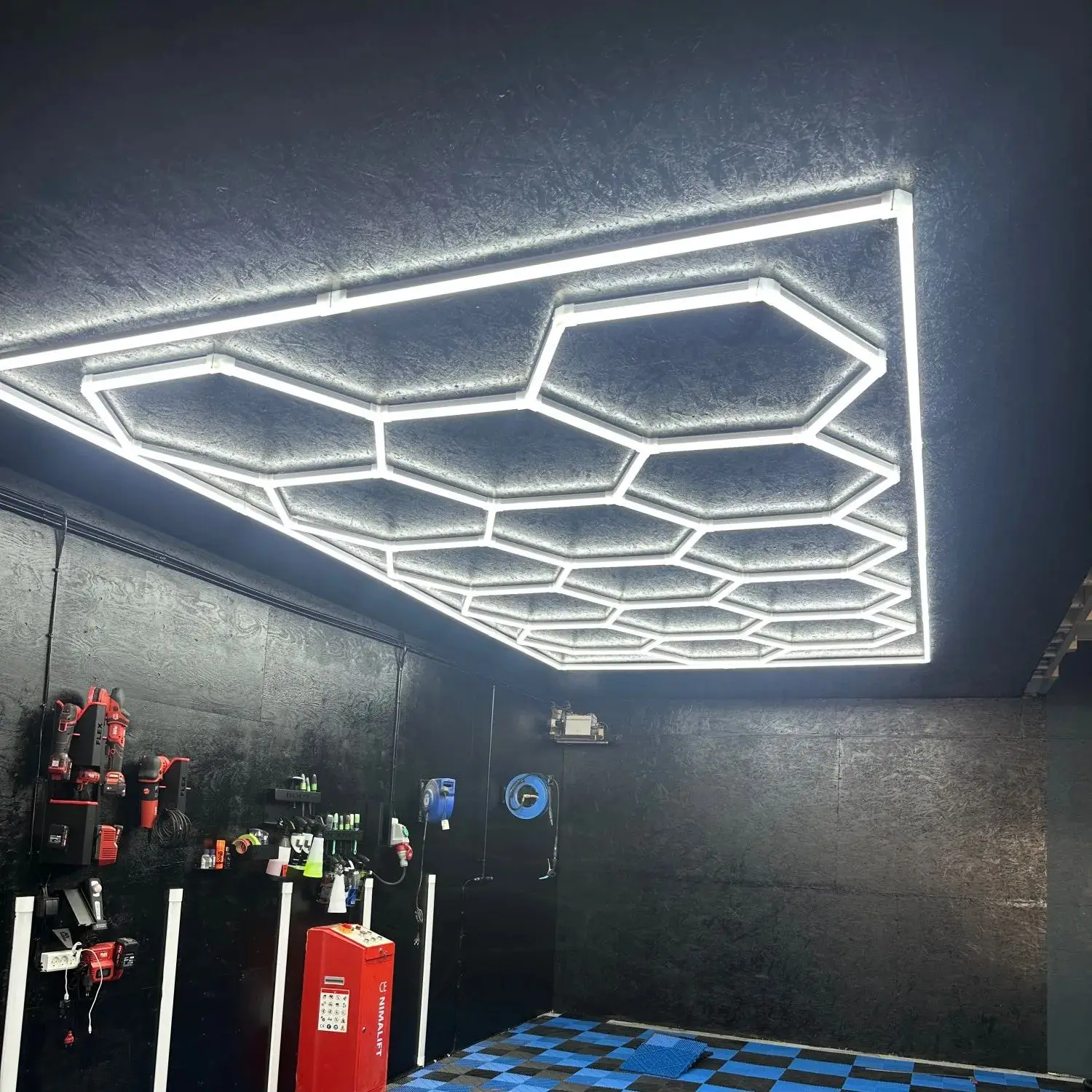 

Factory Salon Interior Design Diy Hexagon Lighting Geometric Shape Barber Shop Workshop Led Light