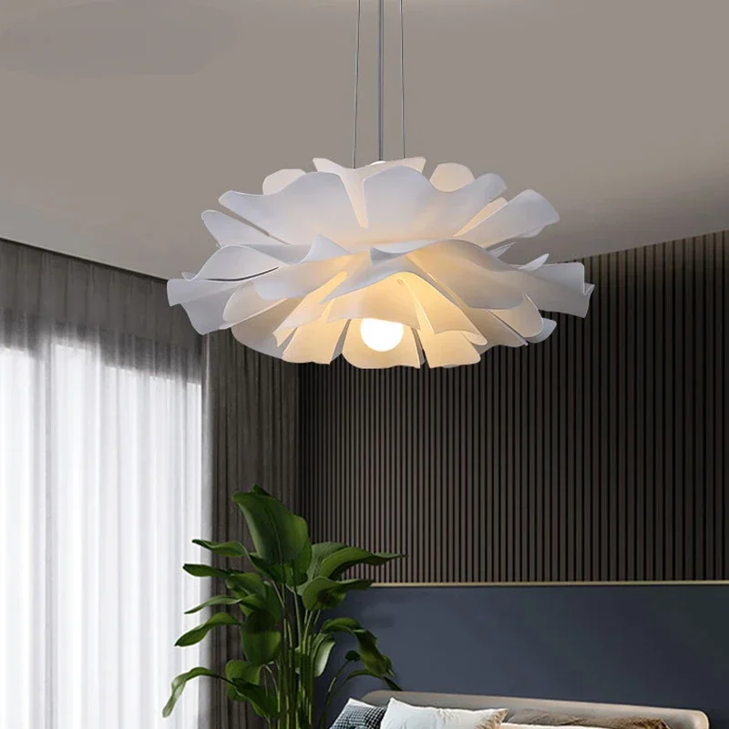

Living room bedroom chandelier Nordic ins girls room lighting creative designer dining room lamp net Red Flower Chandelier