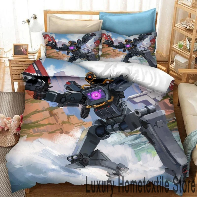 

3D Print Apex Legends Game Bedding Set Double Twin King Duvet Cover Comforter Pillowcase Boys Girls Adults Bedroom