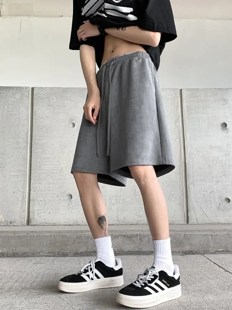 

Men's Spor Suede orts Summer Thin Retro Baskeall Loose Fit Four-Way Stretch Breathable Comfortable Youthful Faionable