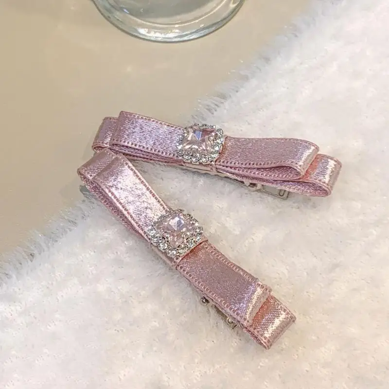 1/2 Stück Graue Satin-Haarspange mit Wassersteinen, Exquisite Funkelnde Elegante Haarspange für Damen – Detail 8